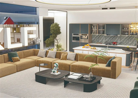 HIMALAYA居住空间设计奖丨易构易设计&凯发：客餐厨一体化空间-无界之居